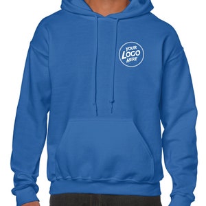 Personalised Hoody Hoodie Custom Work Sweatshirts For Men Printed Workwear Text Or Logo Hospitality Working Top Royal Blue