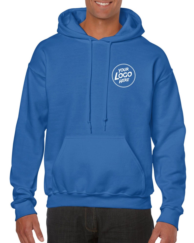 Personalised Hoody Hoodie Custom Work Sweatshirts For Men Printed Workwear Text Or Logo Hospitality Working Top Royal Blue