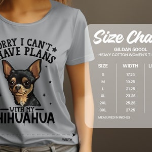 Dog T Shirt Sorry I Can't I Have Plans With My Chihuahua Womens Ladyfit Dog T-Shirt Cute Dog Lover Gift Funny Chihuahua Tee image 8