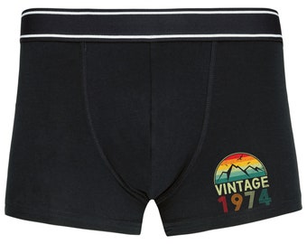 50.os regalos de cumpleaños Calzoncillos tipo bóxer para hombre 50 años nacido en 1974 Ropa interior para hombre Calzoncillos vintage