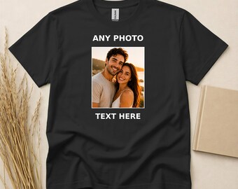 Custom Photo T-Shirt Personalized Picture Tee Design Your Own Shirt with Image and Text Front or Back