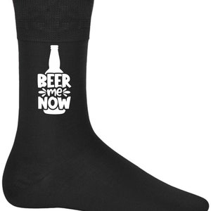 Cadeaux pour la fête des pères Chaussettes fantaisie pour hommes Chaussures pour hommes Cadeaux d'anniversaire pour papa Beer Me Now