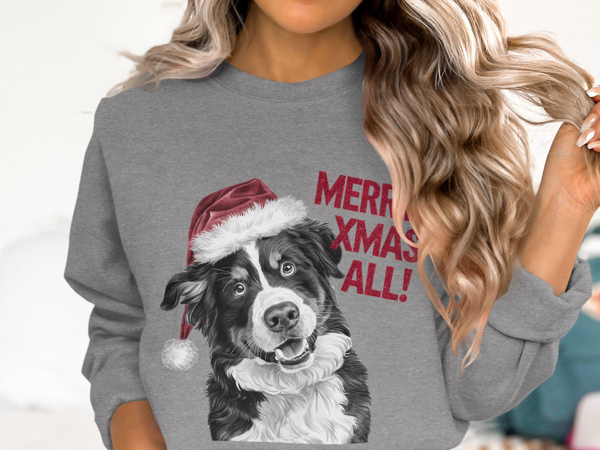 Sweat à Capuche De Noël Bouvier Bernois - Design Mignon Avec Père Noël Et Chien - Pour Femmes, Hommes, Enfants - Cadeau De Noël Humoristique - 7