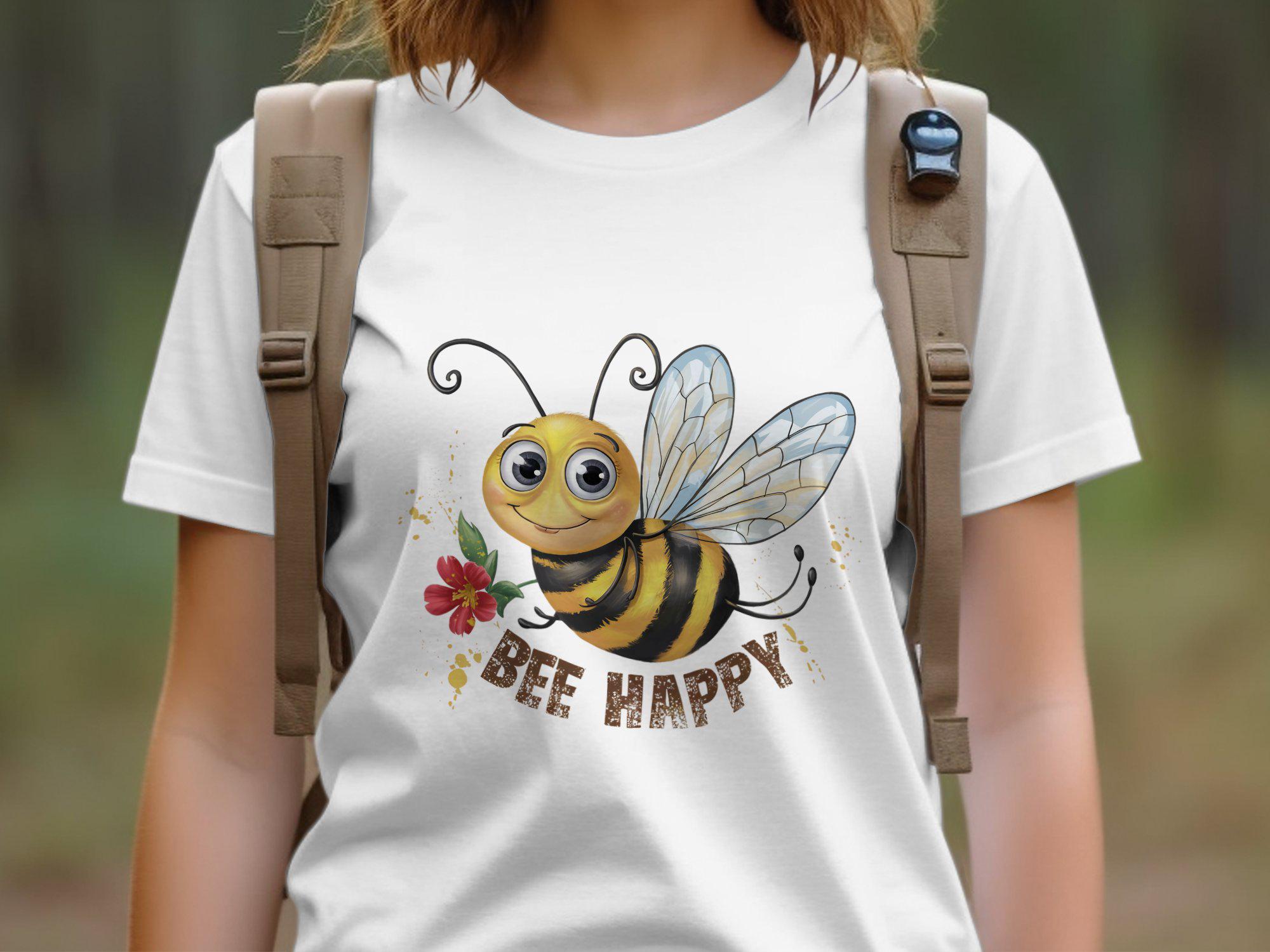 Funny Bee T Shirt for Women Ladyfit, Cute Bee Happy Graphic Tee