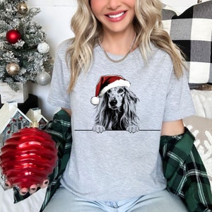 Kerst T-shirt Afghaanse windhond Kerst T-shirt Kerstmuts Ontwerp Kerst T-shirt Vakantieseizoen Shirt voor mannen vrouwen en kinderen