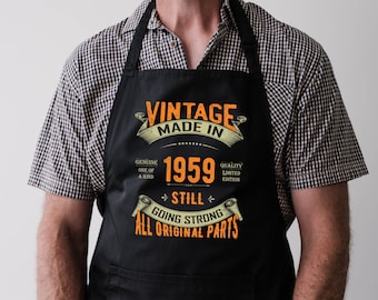 Baking Apron 65th Birthday Gifts Cooking Apron 65 Years Old Kitchen Born In 1959 Vintage All Original Parts