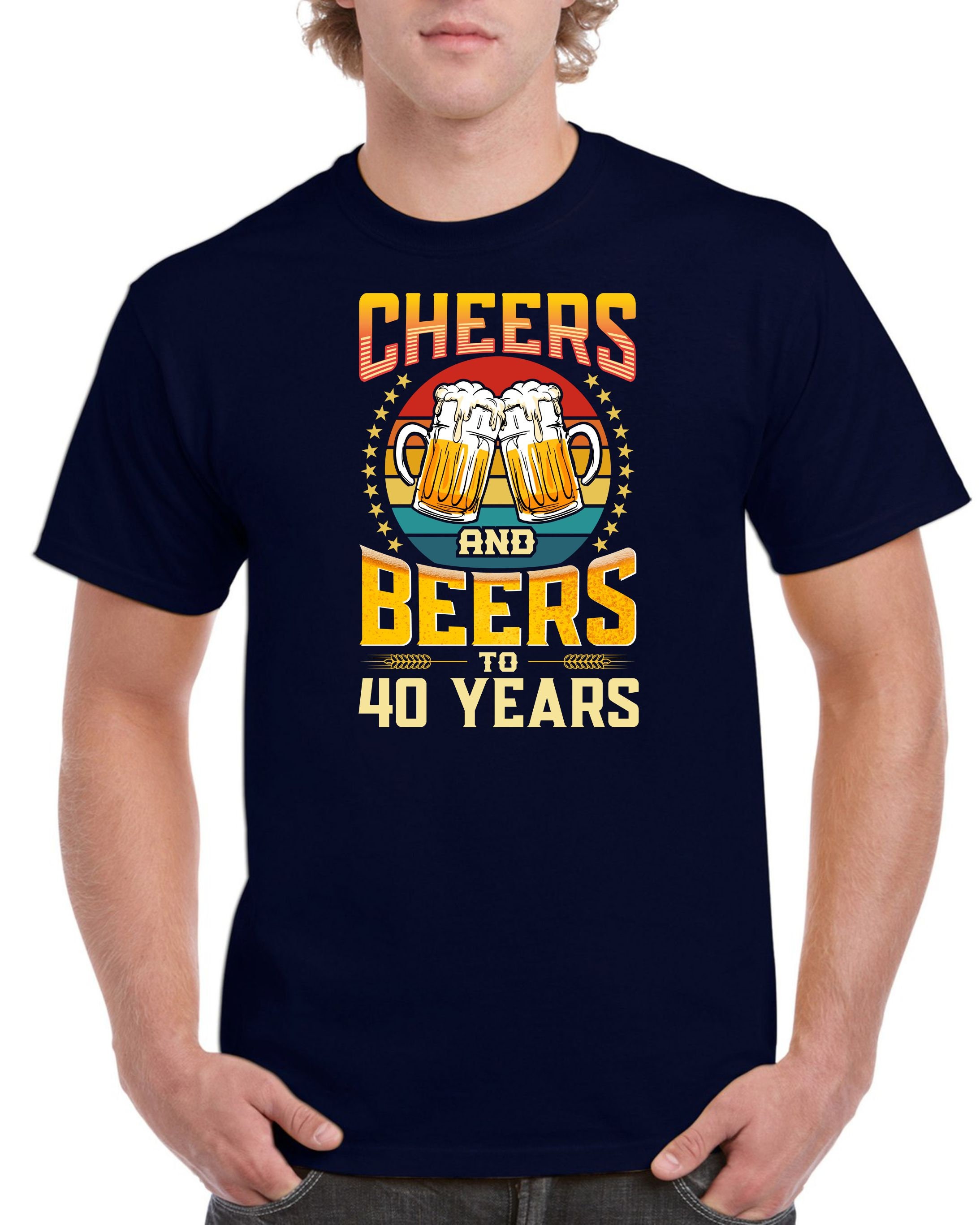 Discover Mens 40th Birthday Gifts Forty Cheers & Beers To 40 Years Funny Old T-Shirt