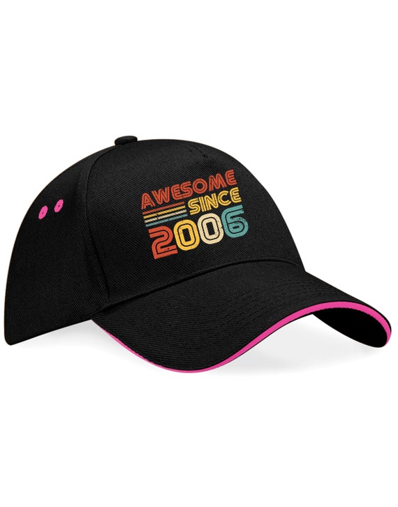 18th Birthday Hat 18 Years Old Born in 2006 Gifts 5 Panel Cotton