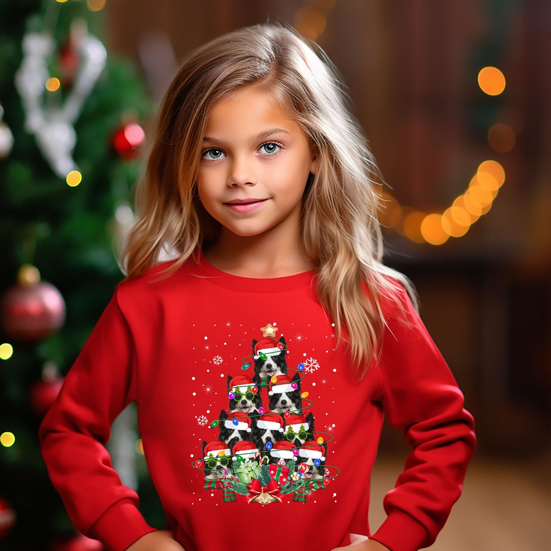 Kids Xmas Jumper Border Collie Dog Kids Xmas Gifts Childrens Etsy