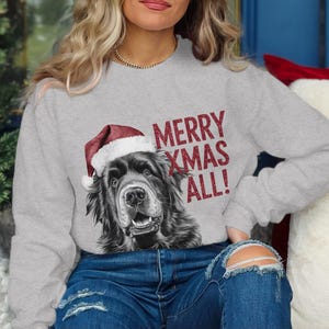 Kersttrui Kersttrui Newfoundland hond kerstmuts Hondenliefhebber geschenken huisdier kerstshirt vakantieseizoen Merry Xmas trui