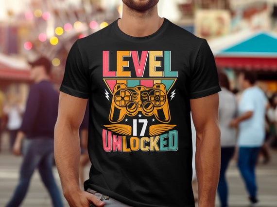 Level 17 Unlocked T-Shirt 17 Year Old Gamer Birthday Gift Level 17 Unlocked T-Shirt 17 Year Old Gamer Birthday Gift