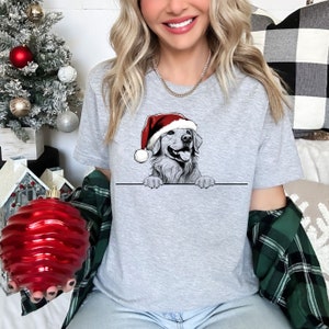 Kerst T-shirt Golden Retriever Hond Kerst T-shirt Kerstmuts Ontwerp Kerst T-shirt Vakantieseizoen Shirt voor mannen vrouwen en kinderen