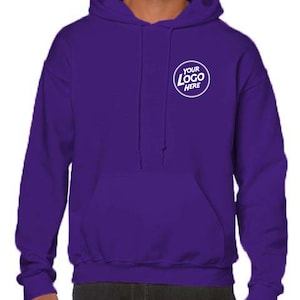 Personalised Hoody Hoodie Custom Work Sweatshirts For Men Printed Workwear Text Or Logo Hospitality Working Top Purple