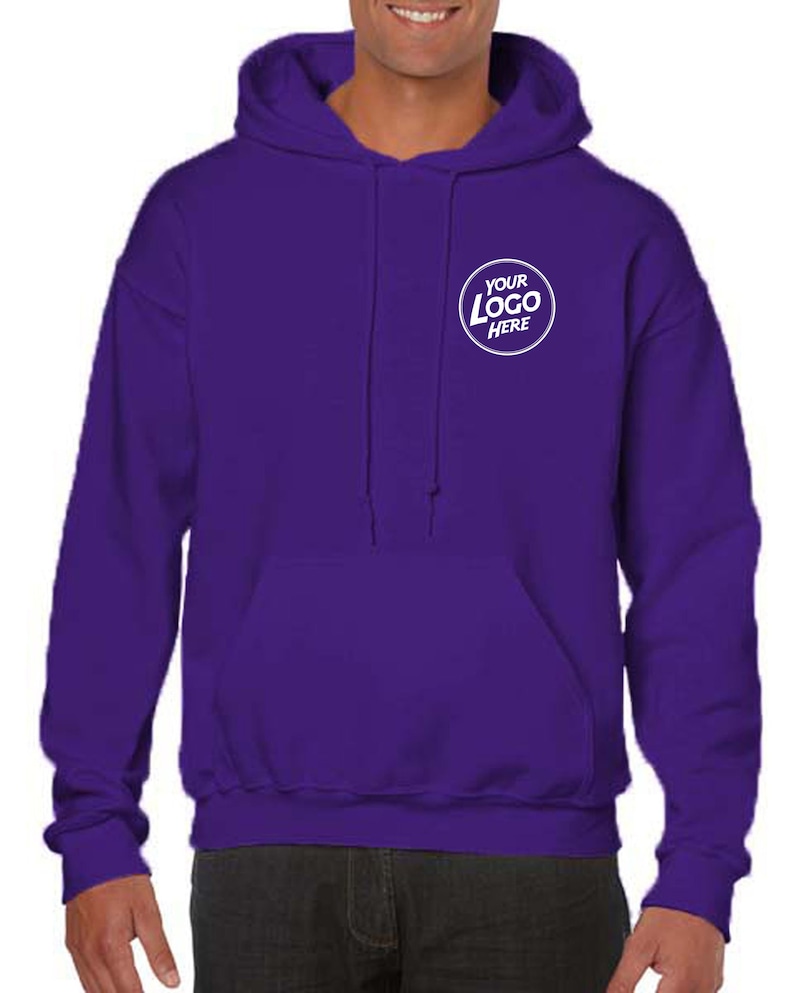 Personalised Hoody Hoodie Custom Work Sweatshirts For Men Printed Workwear Text Or Logo Hospitality Working Top Purple