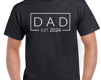 Cadeau papa 2024 pour la fête des pères Nouveau t-shirt en coton pour papa Cadeau nouveau-né pour bébé