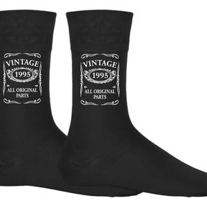 Calcetines de 30 cumpleaños para hombre, vintage de 1995, divertidos y novedosos calcetines, todas las piezas originales, regalos de cumpleaños de 1995