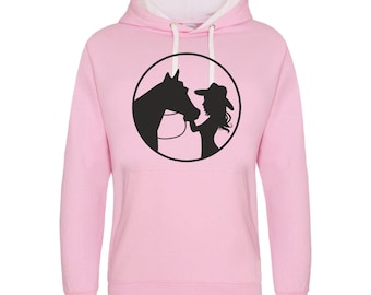 Cabalgata sudadera con capucha vaca chica cowboy Equestrian Hoody Horse Jumping Sudadera con capucha Pony Farm