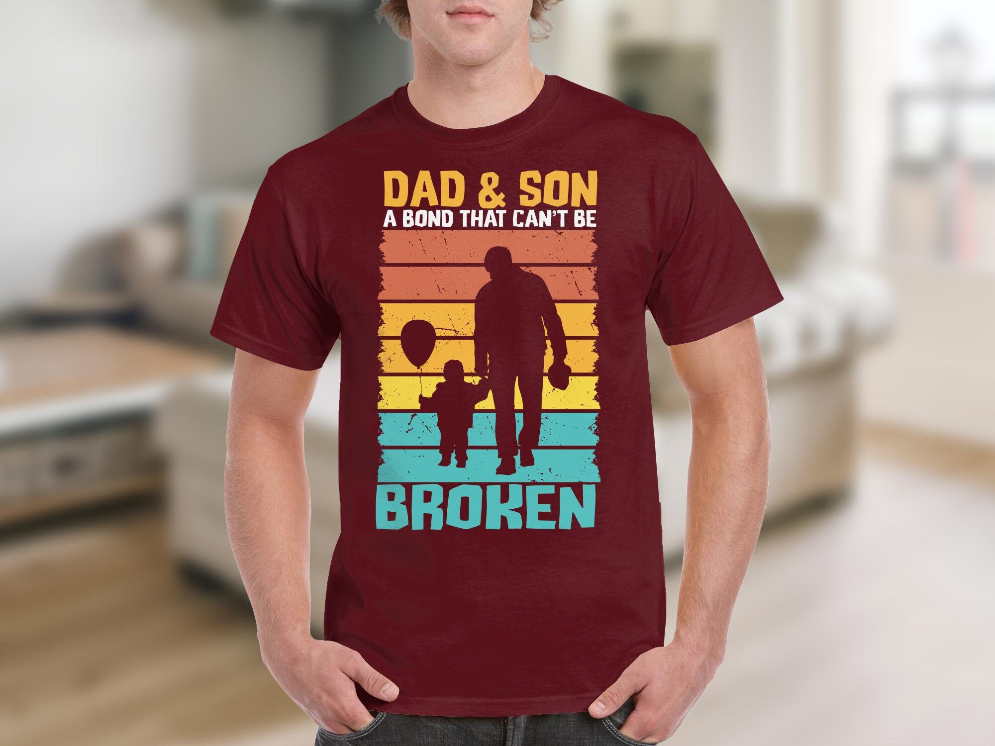 Dad and Son Bonding T-Shirt, Distressed Vintage Silhouette Graphic Tee, Father's Day Gift Idea