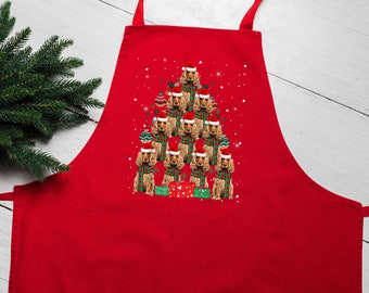 Baking Apron Cocker Spaniel Dog Christmas Cooking Apron Unique Xmas Gift Idea BBQ & Kitchen Apron For Women And Men Holiday Season