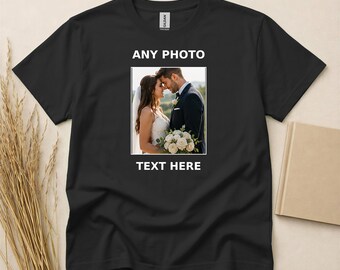 Custom Photo T-Shirt Personalized Text Image Tee Front Back Print Unique Design Gift Idea Unisex Graphic Top