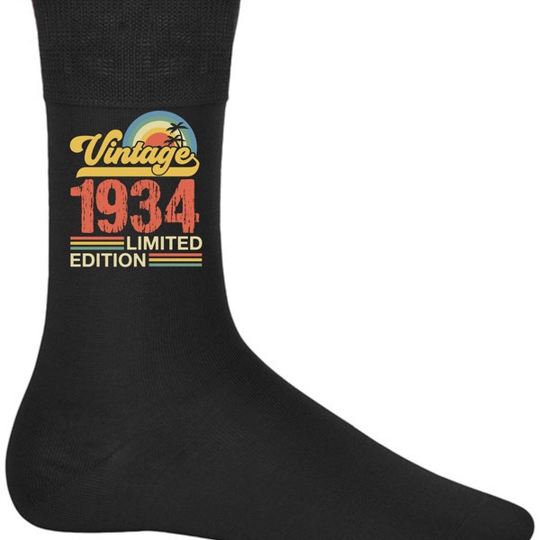 Socks 90th Birthday Gifts For Men Or Women Vintage 1934 Limited Edition 90 Years Old