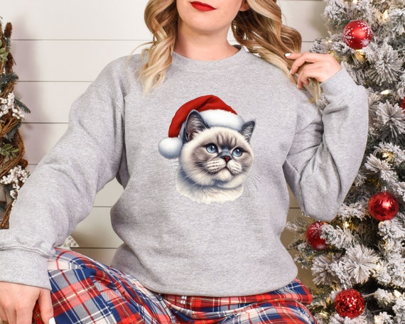 Xmas Sweatshirt Colorpoint Shorthair Cat Christmas Sweater Xmas