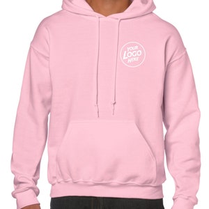 Personalised Hoody Hoodie Custom Work Sweatshirts For Men Printed Workwear Text Or Logo Hospitality Working Top Light Pink