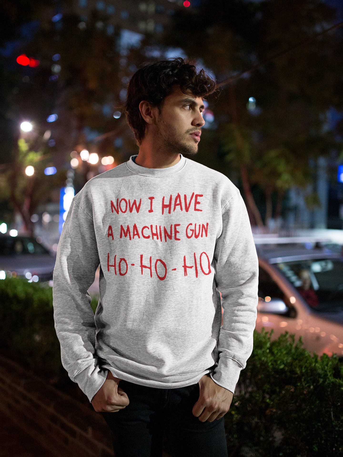 Men\'s Xmas Jumpers & Sweatshirts Die Hard Christmas Machine Gun Theme  Cotton Sweatshirt - Etsy