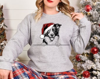 Xmas Sweatshirt Border Collie Dog Christmas Sweater Xmas Jumper Day For Men Women & Kids