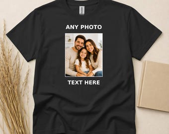 Custom Photo T-Shirt Personalized Picture Shirt with Your Image and Text Front Back Custom Graphic Tee Photo Upload Gift