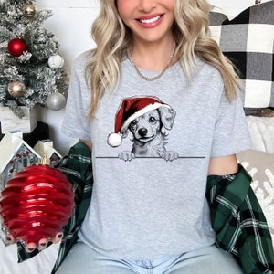 Kerst T-shirt Chiweenie Hond Kerst T-shirt Kerstmuts Ontwerp Kerst T-shirt Vakantieseizoen Shirt voor mannen vrouwen en kinderen
