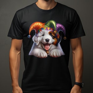 Old English Sheepdog Pup Narrenhoed Ontwerp Hondenliefhebber Cadeaus Cadeau Voor Man Beste Vriend Huisdier Cadeau Hondenontwerp T-shirt Hoodie Sweatshirt