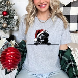 Kerst T-shirt Newfoundland Hond Kerst T-shirt Kerstmuts Ontwerp Kerst T-shirt Vakantieseizoen Shirt voor mannen vrouwen en kinderen