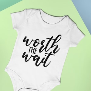 Baby Bodysuit Worth The WaitFunny Baby Vest Baby Shower Gift New Baby Gift Baby Onesie