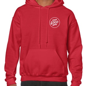 Personalised Hoody Hoodie Custom Work Sweatshirts For Men Printed Workwear Text Or Logo Hospitality Working Top Red