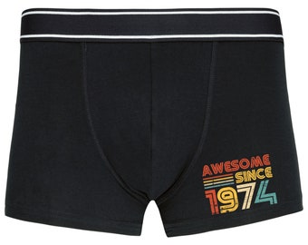 50th Birthday Gifts Mens Boxer Shorts 50 Years Old Born In 1974 Mens Underwear Men Briefs Awesome Since #2