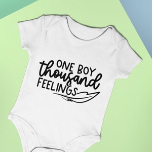 Baby Bodysuit One Boy Thousand Feelings Funny Baby Vest Baby Shower Gift New Baby Gift Baby Onesie
