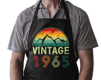 60th Birthday Gift Born 1965 Funny Cooking Apron BBQ Master Grill Pro 60 Years Old Kitchen Legend Gift Him Her Unisex