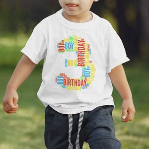 T-shirt d'anniversaire pour garçon de 3 ans, chemise pour le 3e anniversaire, anniversaire de 3 ans pour garçon, t-shirt d'anniversaire de trois ans