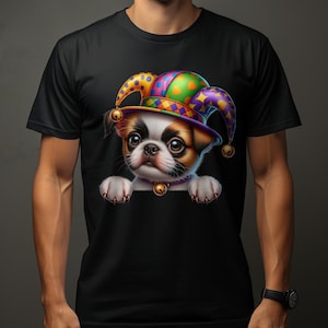 Brussles Griffon Pup Jester Hat Design Hondenliefhebber Cadeaus Cadeau Voor Man Beste Vriend Huisdier Cadeau Hondenontwerp T-shirt Hoodie Sweatshirt
