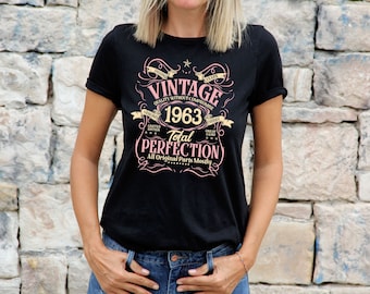 Womens 61st Birthday Gifts TShirt Top Shirt Gift Presents Limited Edition 61 Years Old 1963 Total Perfection