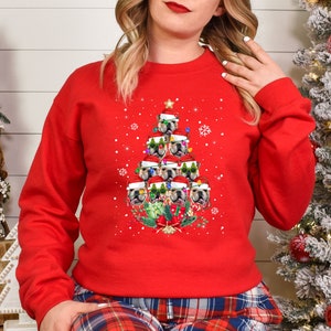 English BullDog Gifts Xmas Christmas Adult & Kids Sweatshirt Jumper Tree Santa Lover