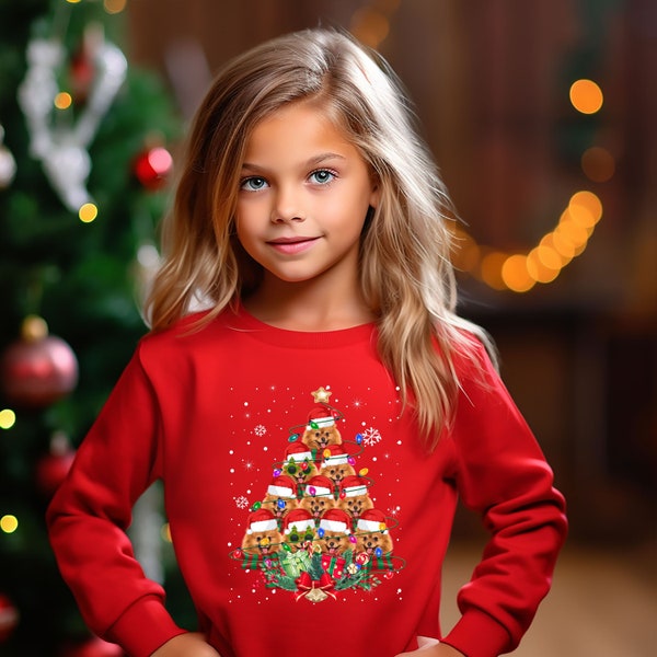 Kids Xmas Jumper Pomeranian Dog Kids Xmas Gifts Childrens Xmas Sweater Kids Christmas Sweatshirt Childs Xmas Shirt