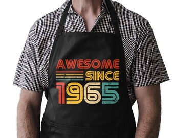 60th Birthday Gift Born 1965 Funny Cooking Apron BBQ Master Grill Pro 60 Years Old Kitchen Legend Gift Him Her Unisex