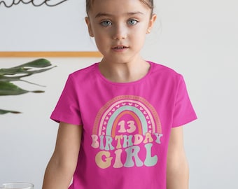 13th Birthday Girl Shirt Gifts Rainbow TShirt 13 Years Old Shirt Year Born 2010