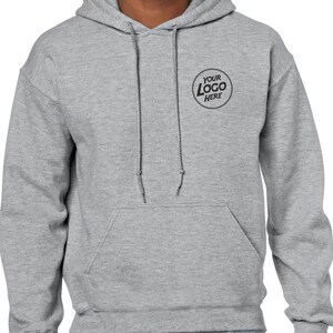 Personalised Hoody Hoodie Custom Work Sweatshirts For Men Printed Workwear Text Or Logo Hospitality Working Top Heather Grey