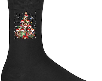 Socks Basset Hound Xmas Socks Dog Christmas Socks For Men And Women Xmas Cotton Socks For Adults