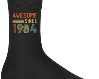 Socks 40th Birthday Gifts For Men Or Women Awesome Since 1984 40 Years Old