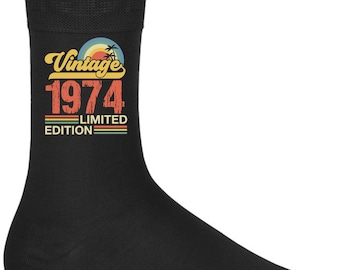 Socks 50th Birthday Gifts For Men Or Women Vintage 1974 Limited Edition 50 Years Old