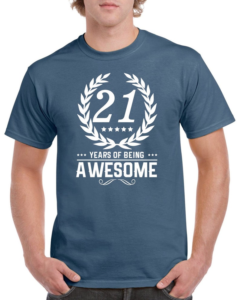 Mens 21st Birthday T Shirt Gift Present Twenty One 21 Years of - Etsy